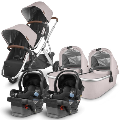 UPPAbaby VISTA V2 Twin Double Stroller + MESA Travel System Bundle - Alice/Jake