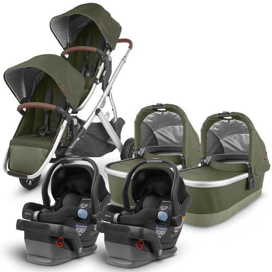 UPPAbaby VISTA V2 Twin Double Stroller + MESA Travel System Bundle - Hazel/Jake