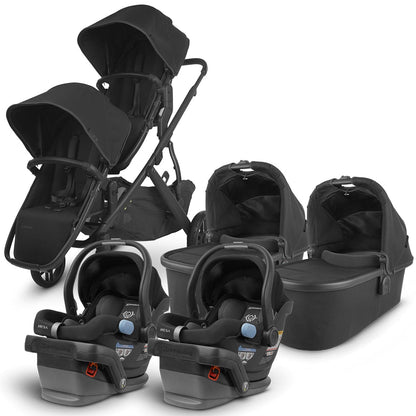 UPPAbaby VISTA V2 Twin Double Stroller + MESA Travel System Bundle - Jake/Jake