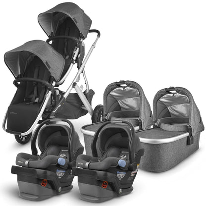 UPPAbaby VISTA V2 Twin Double Stroller + MESA Travel System Bundle - Jordan/Jordan
