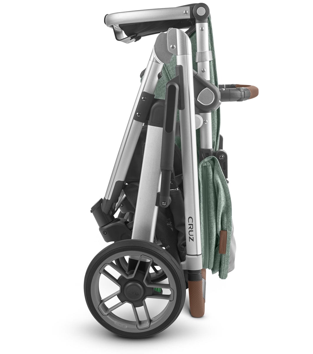 UPPAbaby Cruz V2 Stroller + Bassinet - Emmett (Green Melange/Silver/Saddle Leather)
