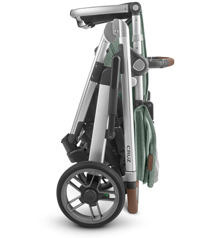 UPPAbaby Cruz V2 Stroller + Bassinet - Emmett (Green Melange/Silver/Saddle Leather)