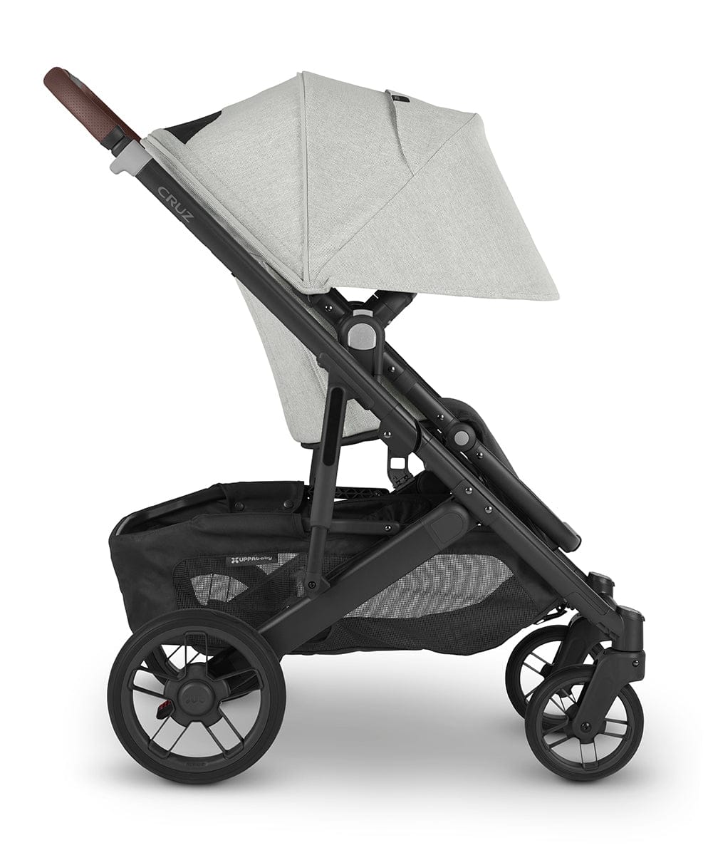 UPPAbaby CRUZ V2 Stroller - Anthony (White and Grey Chenille / Carbon / Chestnut Leather) - 0420-CRZ-NA-ATH