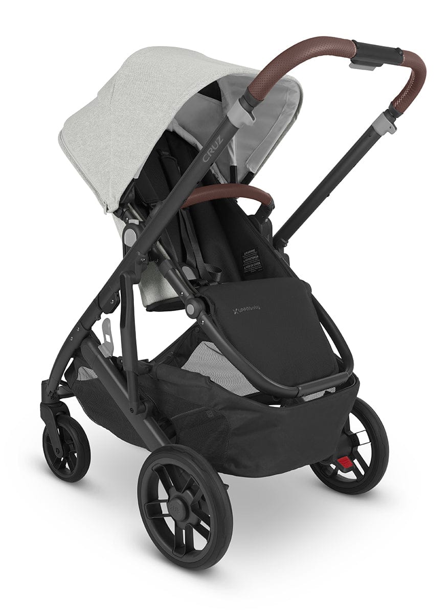 UPPAbaby CRUZ V2 Stroller - Anthony (White and Grey Chenille / Carbon / Chestnut Leather) - 0420-CRZ-NA-ATH