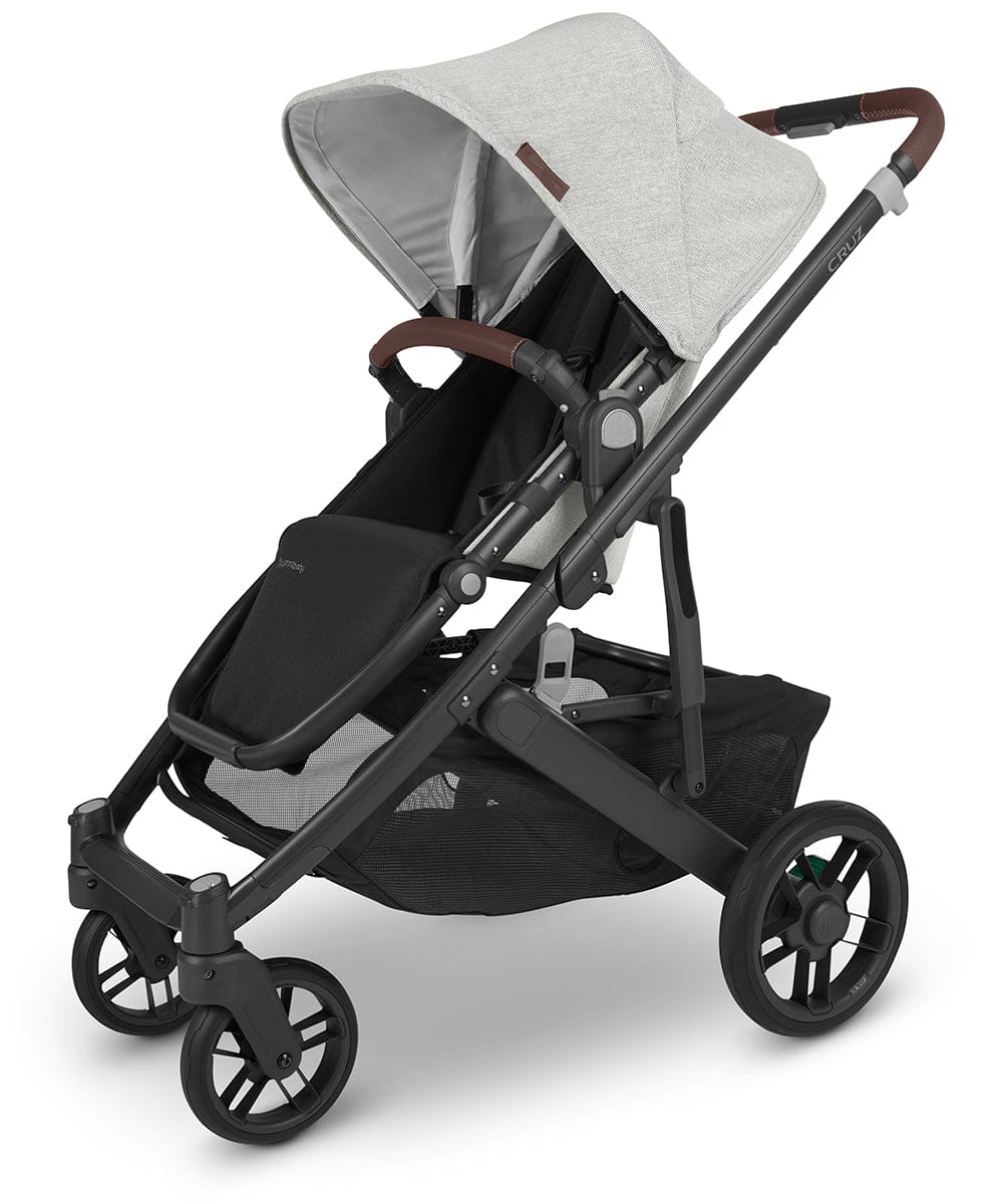 UPPAbaby CRUZ V2 Stroller - Anthony (White and Grey Chenille / Carbon / Chestnut Leather) - 0420-CRZ-NA-ATH