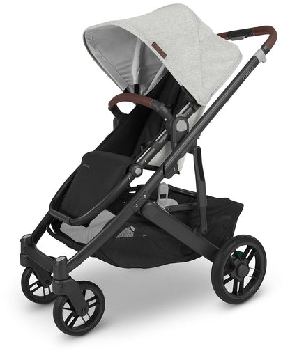 UPPAbaby CRUZ V2 Stroller - Anthony (White and Grey Chenille / Carbon / Chestnut Leather) - 0420-CRZ-NA-ATH