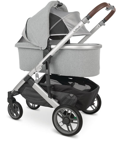 UPPAbaby Cruz V2 Stroller + Bassinet - Stella (Grey Brushed Melange / Silver / Chestnut Leather)