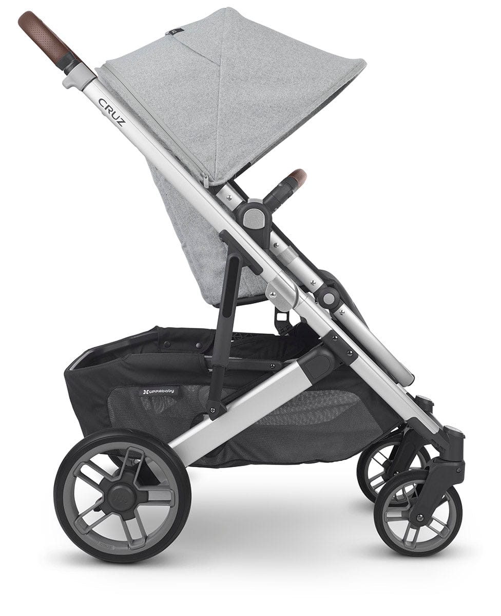UPPAbaby Cruz V2 Stroller + Bassinet - Stella (Grey Brushed Melange / Silver / Chestnut Leather)