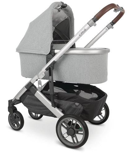 UPPAbaby Cruz V2 Stroller + Bassinet - Stella (Grey Brushed Melange / Silver / Chestnut Leather)