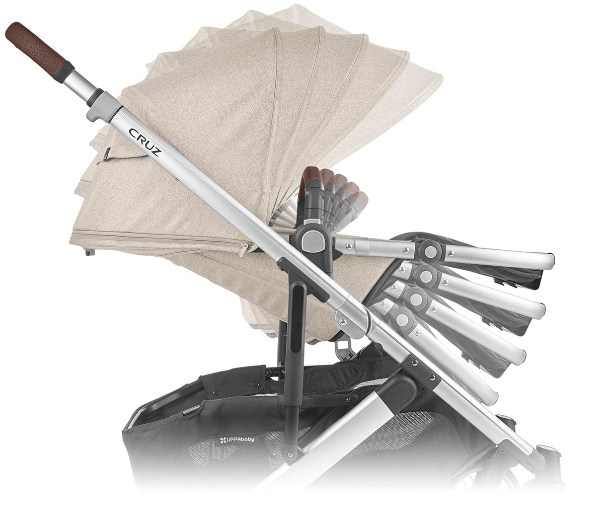 UPPAbaby Cruz V2 Stroller - Declan (Oat Melange/Silver/Chestnut Leather) - 0420-CRZ-NA-DCL