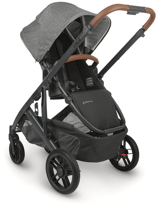 UPPAbaby CRUZ V2 Stroller - Greyson (Charcoal Melange/Carbon/Saddle Leather) - 0420-CRZ-NA-GRY