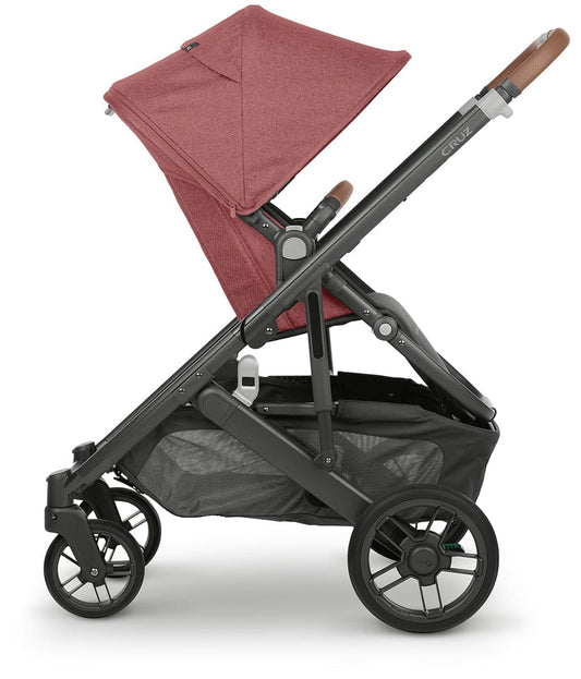 UPPAbaby Cruz V2 Stroller - Lucy (Rosewood Melange / Carbon / Saddle Leather) - 0420-CRZ-NA-LCY