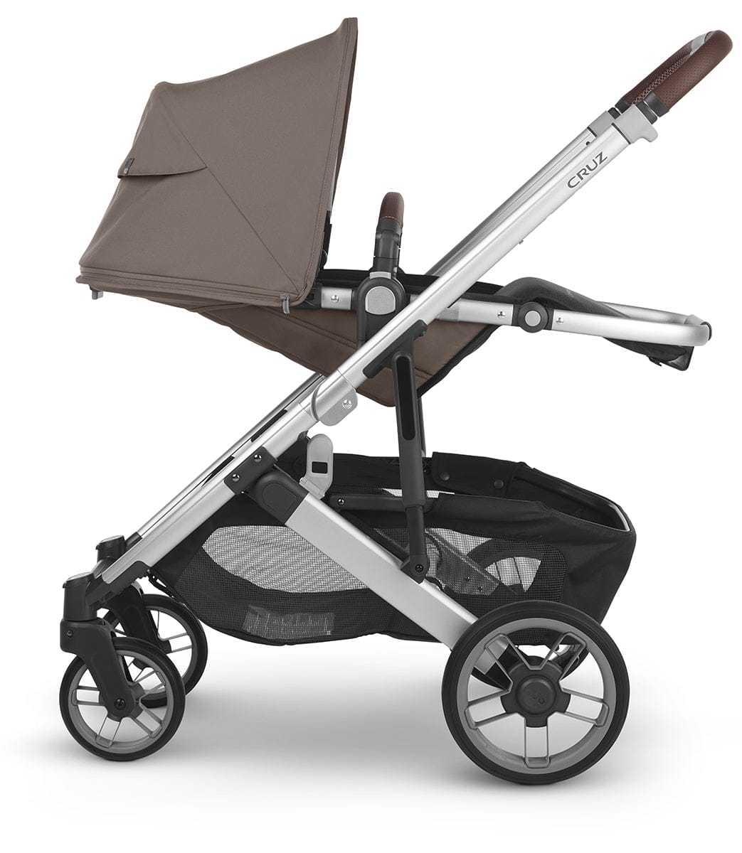 UPPAbaby Cruz V2 Stroller - Theo (Dark Taupe / Silver / Chestnut Leather) - 0420-CRZ-NA-THO