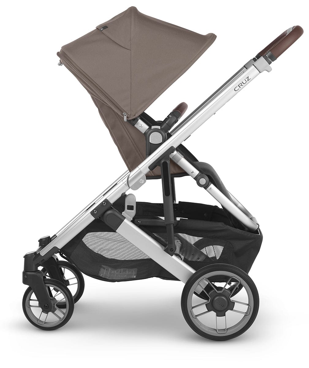UPPAbaby Cruz V2 Stroller - Theo (Dark Taupe / Silver / Chestnut Leather) - 0420-CRZ-NA-THO