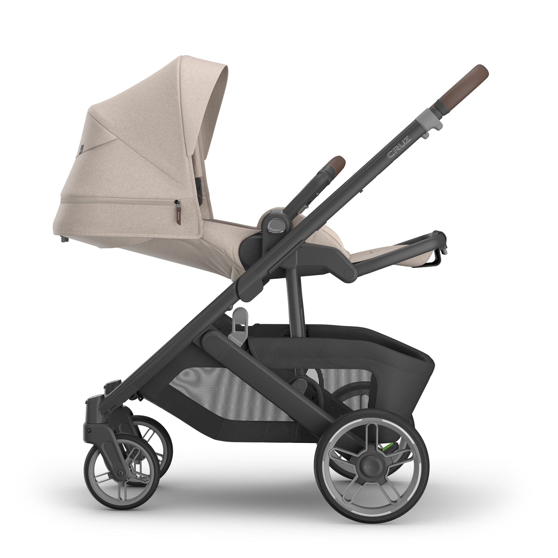 UPPAbaby Cruz V3 Stroller - Ada (Sandstone Melange / Carbon Frame / Chestnut Leather) - 0403-CRZ-NA-ADA
