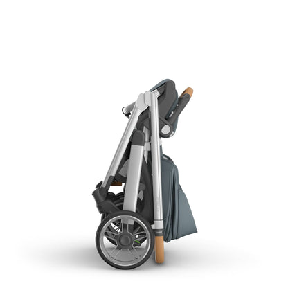 UPPAbaby Cruz V3 Stroller - Callum (Stone Blue / Silver Frame / Sand Leather) - 0403-CRZ-NA-CLM