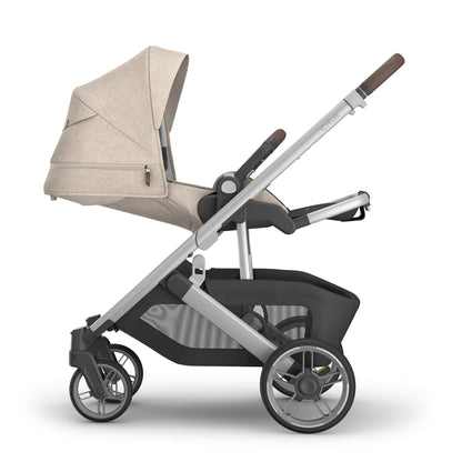 UPPAbaby Cruz V3 Stroller - Declan (Oat Melange / Silver Frame / Chestnut Leather) - 0403-CRZ-NA-DCL