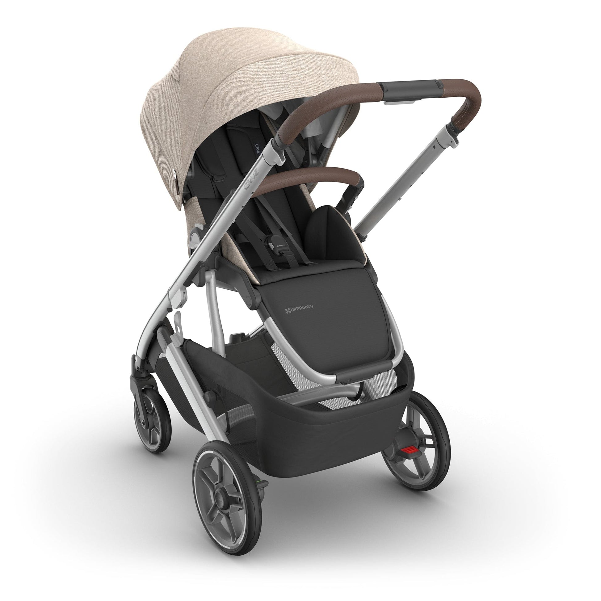 UPPAbaby Cruz V3 Stroller - Declan (Oat Melange / Silver Frame / Chestnut Leather) - 0403-CRZ-NA-DCL