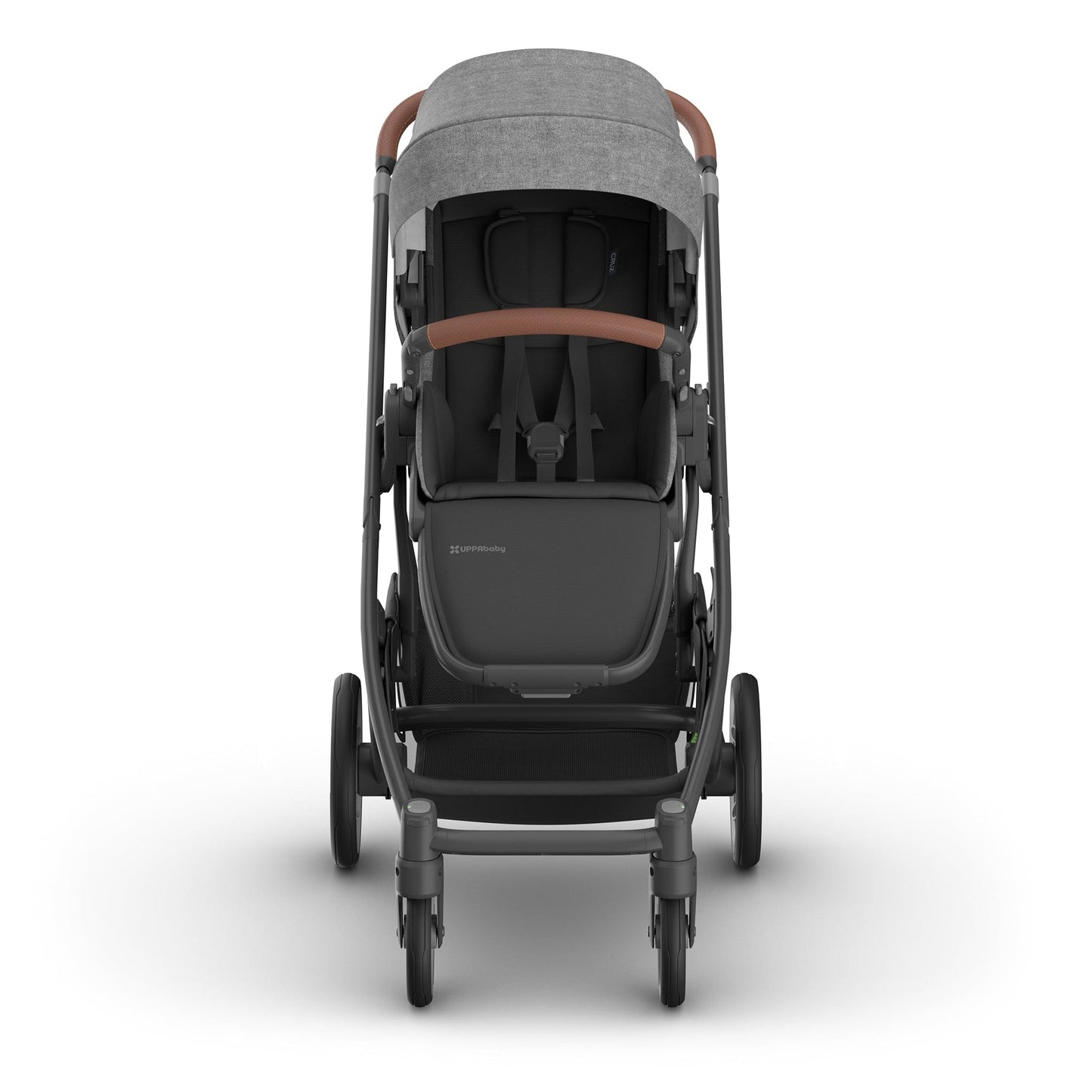 UPPAbaby Cruz V3 Stroller - Greyson (Charcoal Melange / Carbon Frame / Saddle Leather) - 0403-CRZ-NA-GRY