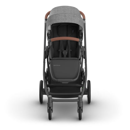 UPPAbaby Cruz V3 Stroller - Greyson (Charcoal Melange / Carbon Frame / Saddle Leather) - 0403-CRZ-NA-GRY