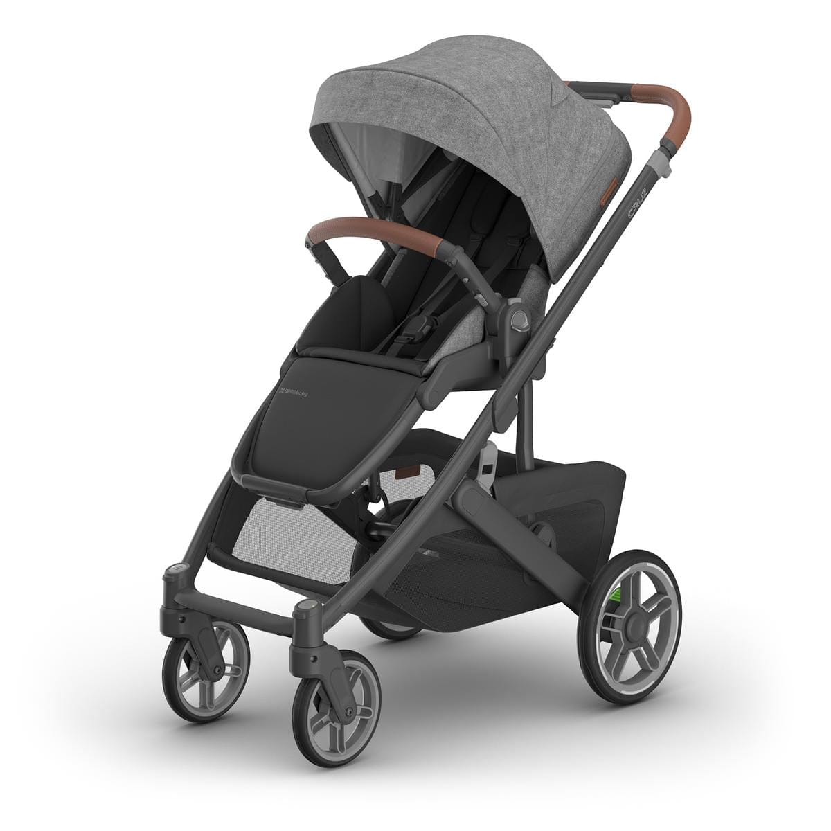 UPPAbaby Cruz V3 Stroller - Greyson (Charcoal Melange / Carbon Frame / Saddle Leather) - 0403-CRZ-NA-GRY