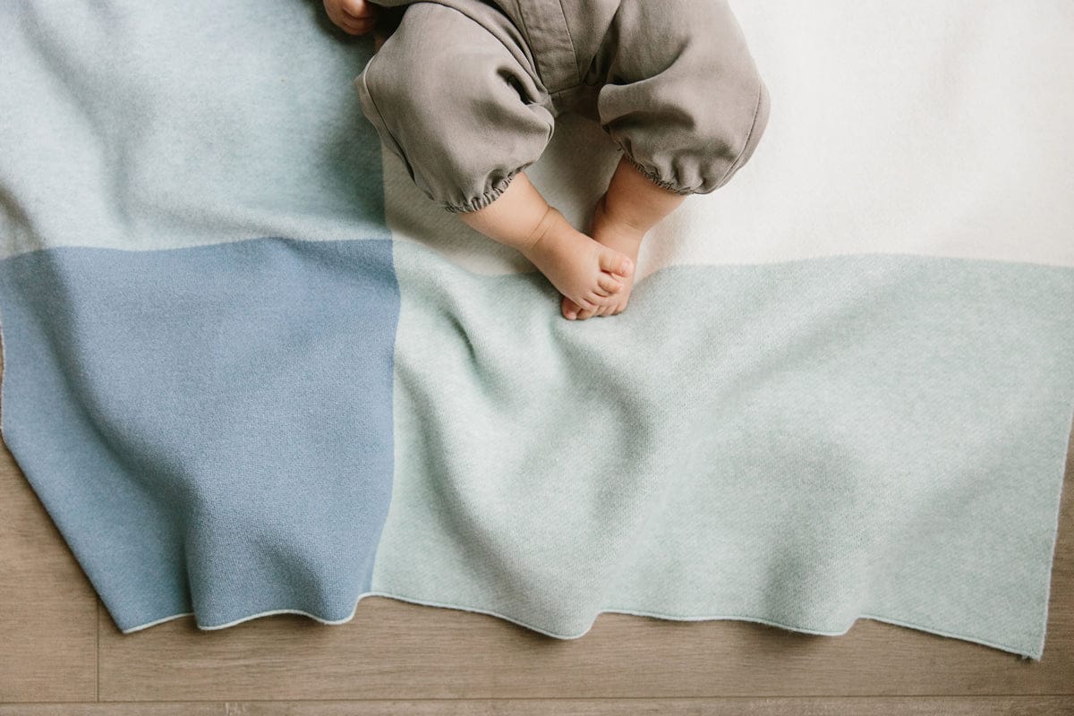 UPPAbaby Knit Blanket - Blue Multi/Color Block - 0918-BLA-WW-BLU