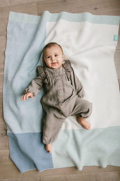 UPPAbaby Knit Blanket - Blue Multi/Color Block - 0918-BLA-WW-BLU