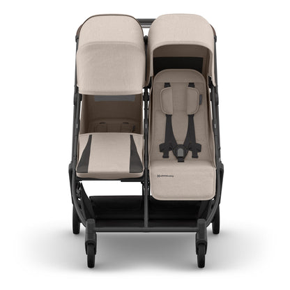 UPPAbaby Minu Duo Compact Double Stroller - Ada (Sandstone / Carbon Frame / Chestnut Leather) - 0801-MND-NA-ADA