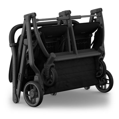 UPPAbaby Minu Duo Compact Double Stroller - James (Black / Carbon Frame / Black Leather) - 0801-MND-NA-JMS