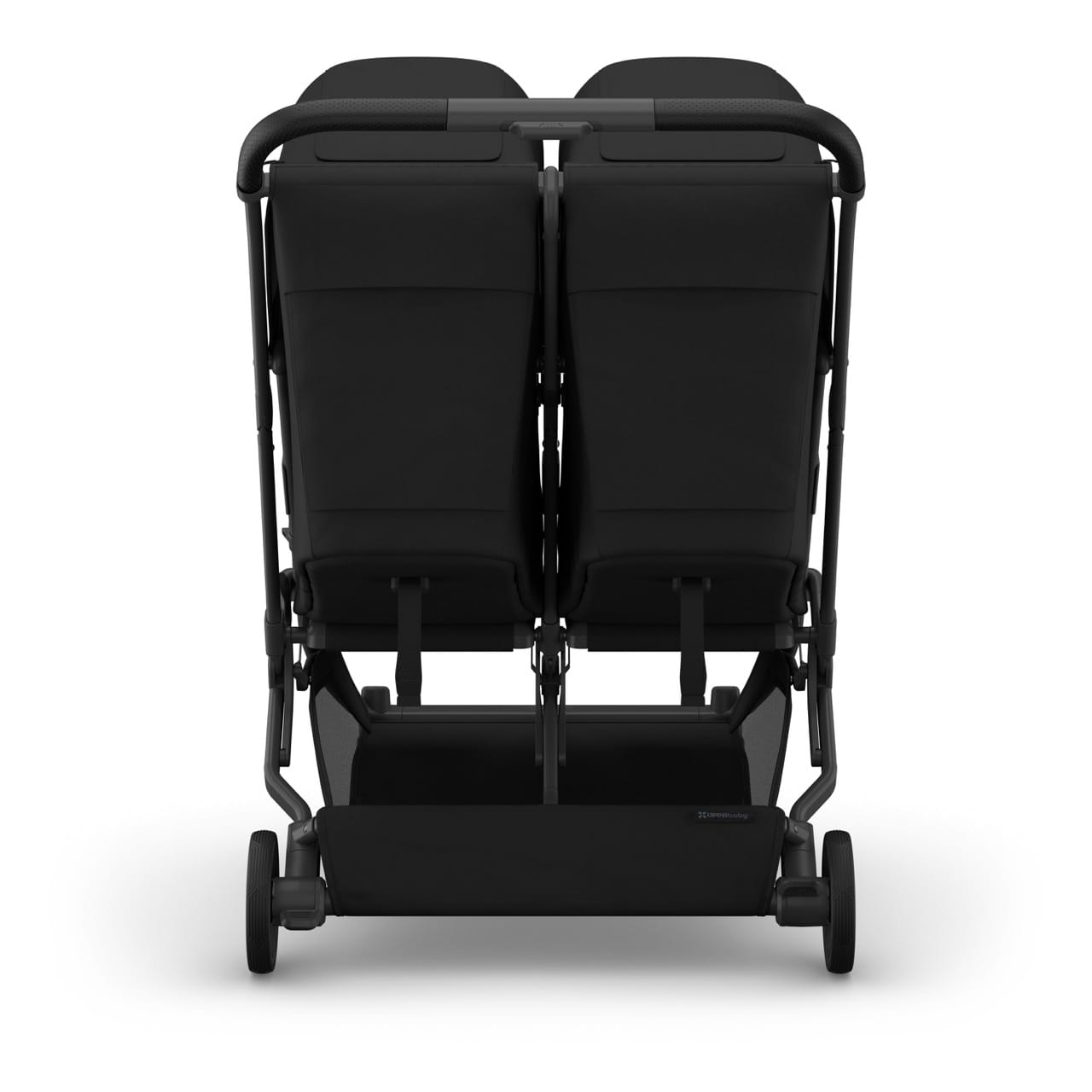 UPPAbaby Minu Duo Compact Double Stroller - James (Black / Carbon Frame / Black Leather) - 0801-MND-NA-JMS