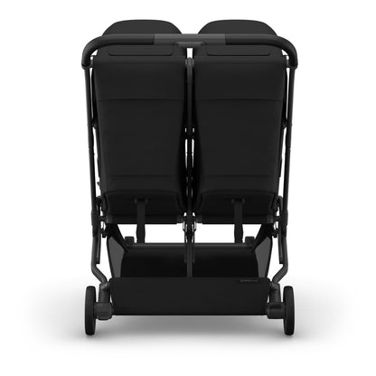 UPPAbaby Minu Duo Compact Double Stroller - James (Black / Carbon Frame / Black Leather) - 0801-MND-NA-JMS