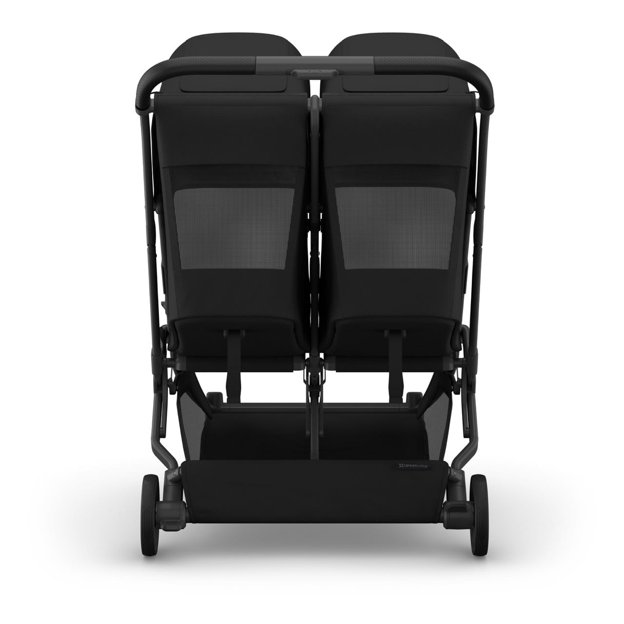 UPPAbaby Minu Duo Compact Double Stroller - James (Black / Carbon Frame / Black Leather) - 0801-MND-NA-JMS