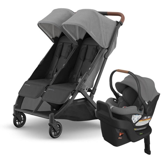 UPPAbaby Minu Duo Double Stroller + Aria Travel System Bundle - Greyson / Greyson - TRVL-ARIA-0801-MND-NA-GRY