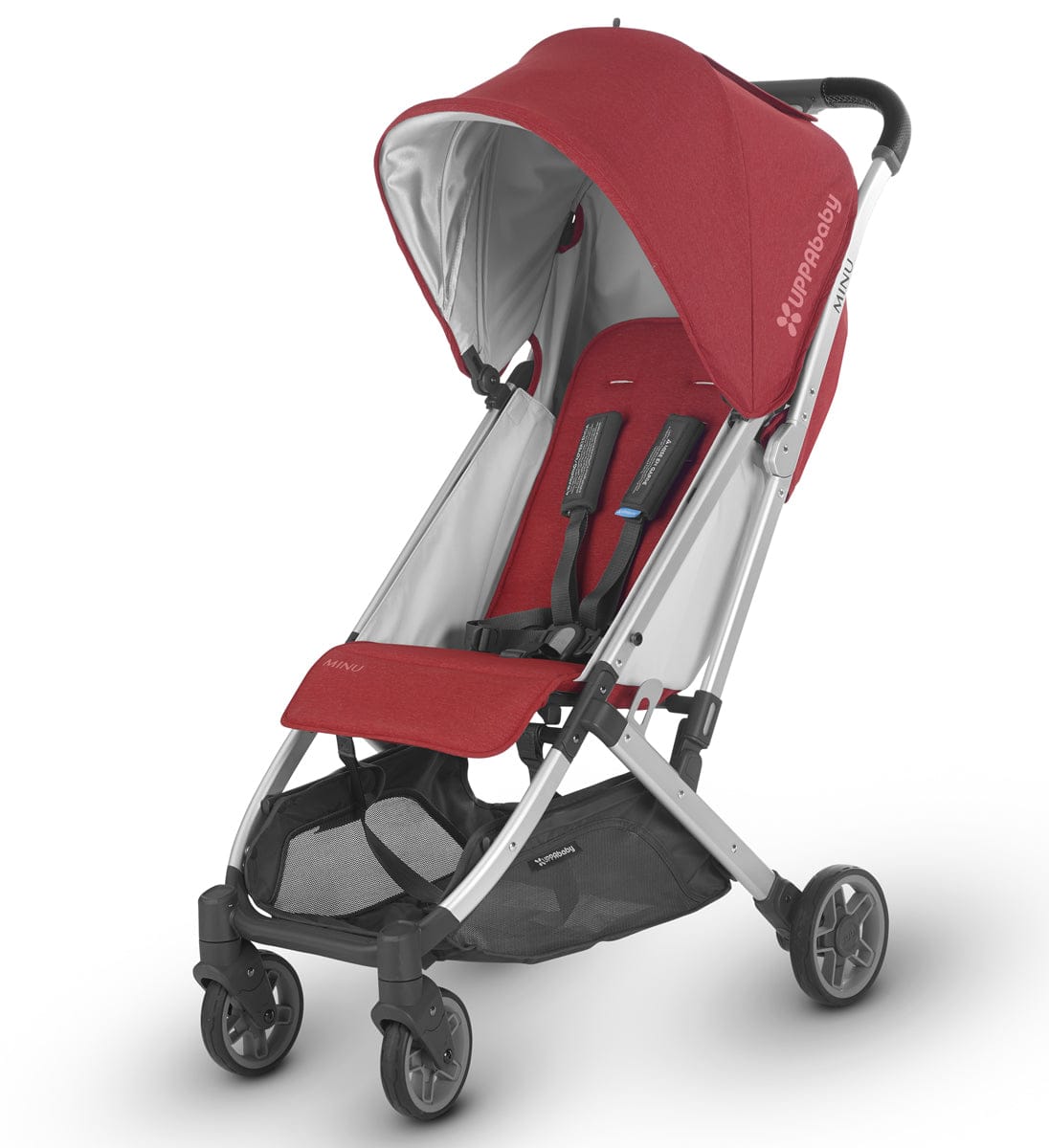 UPPAbaby Minu Compact Stroller - Denny (Red Melange/Silver/Black Leather)