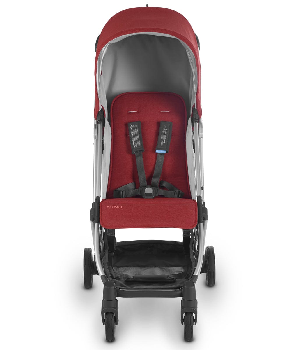 UPPAbaby Minu Compact Stroller - Denny (Red Melange/Silver/Black Leather)