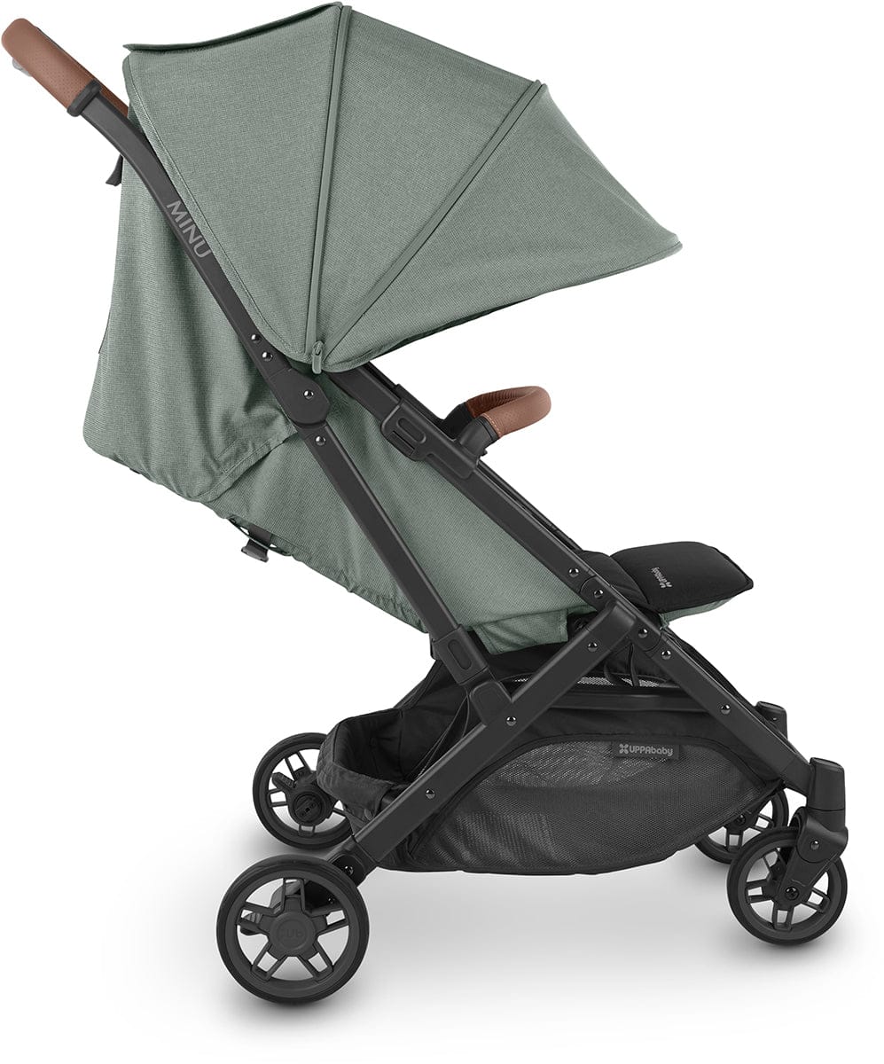 UPPAbaby MINU V2 Compact Stroller - Gwen (Green Melange / Carbon / Saddle Leather) - 0802-MIN-US-GWN