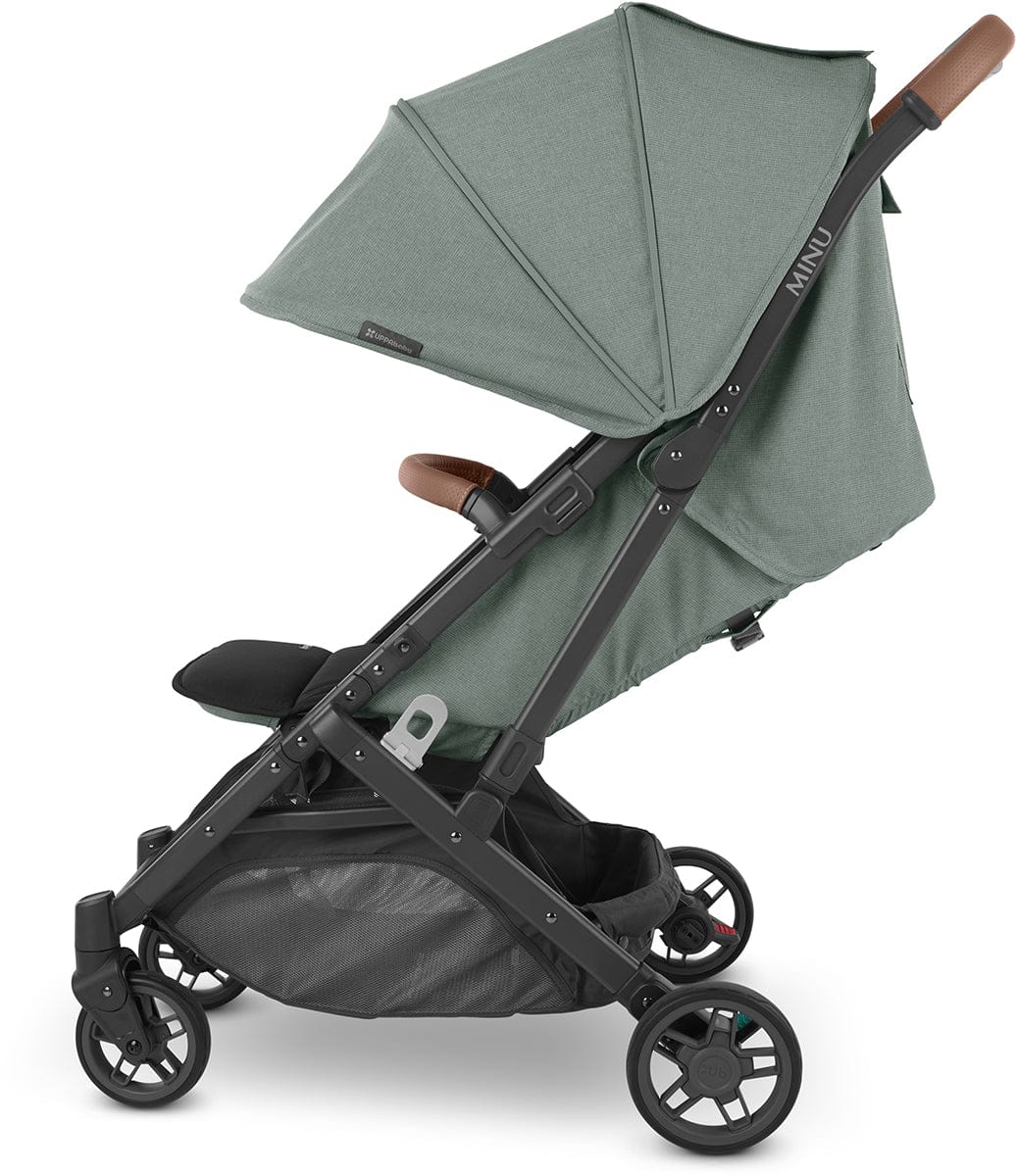 UPPAbaby MINU V2 Compact Stroller - Gwen (Green Melange / Carbon / Saddle Leather) - 0802-MIN-US-GWN