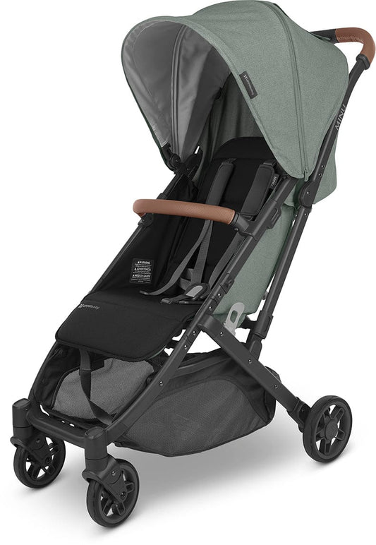 UPPAbaby MINU V2 Compact Stroller - Gwen (Green Melange / Carbon / Saddle Leather) - 0802-MIN-US-GWN