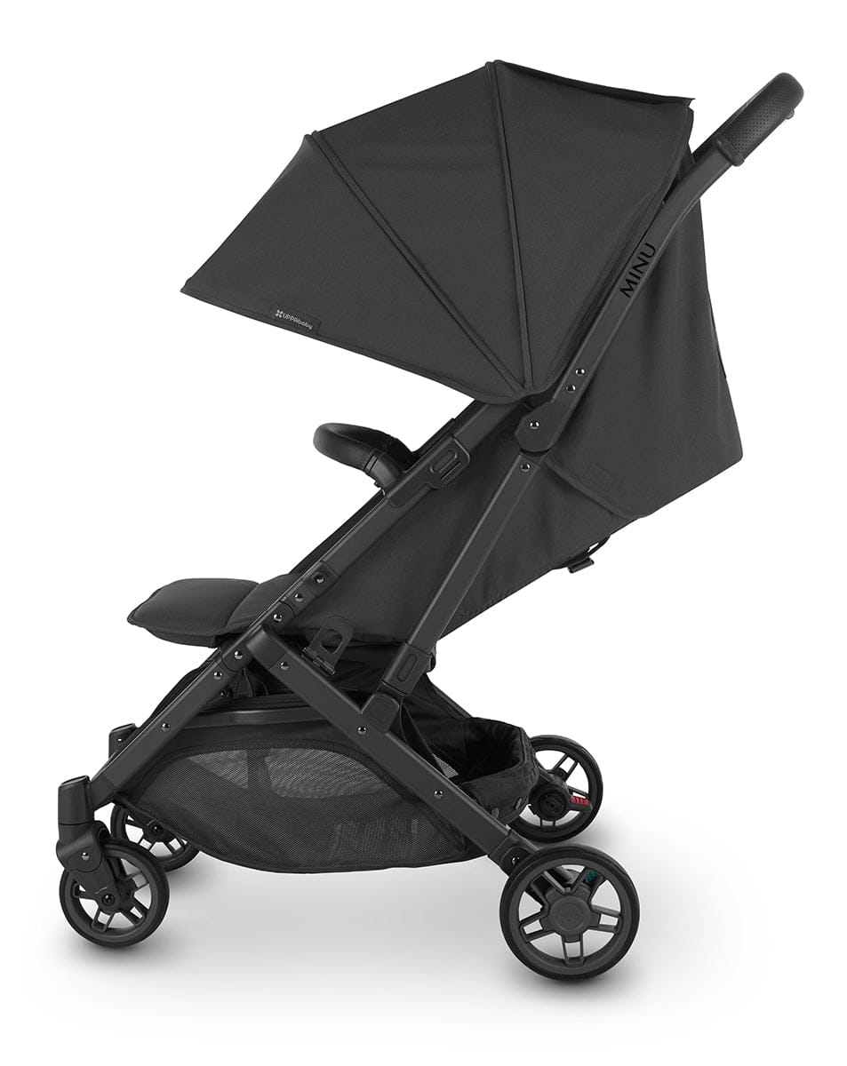 UPPAbaby MINU V2 Compact Stroller - Jake (Charcoal / Carbon / Black Leather) - 0802-MIN-US-JKE