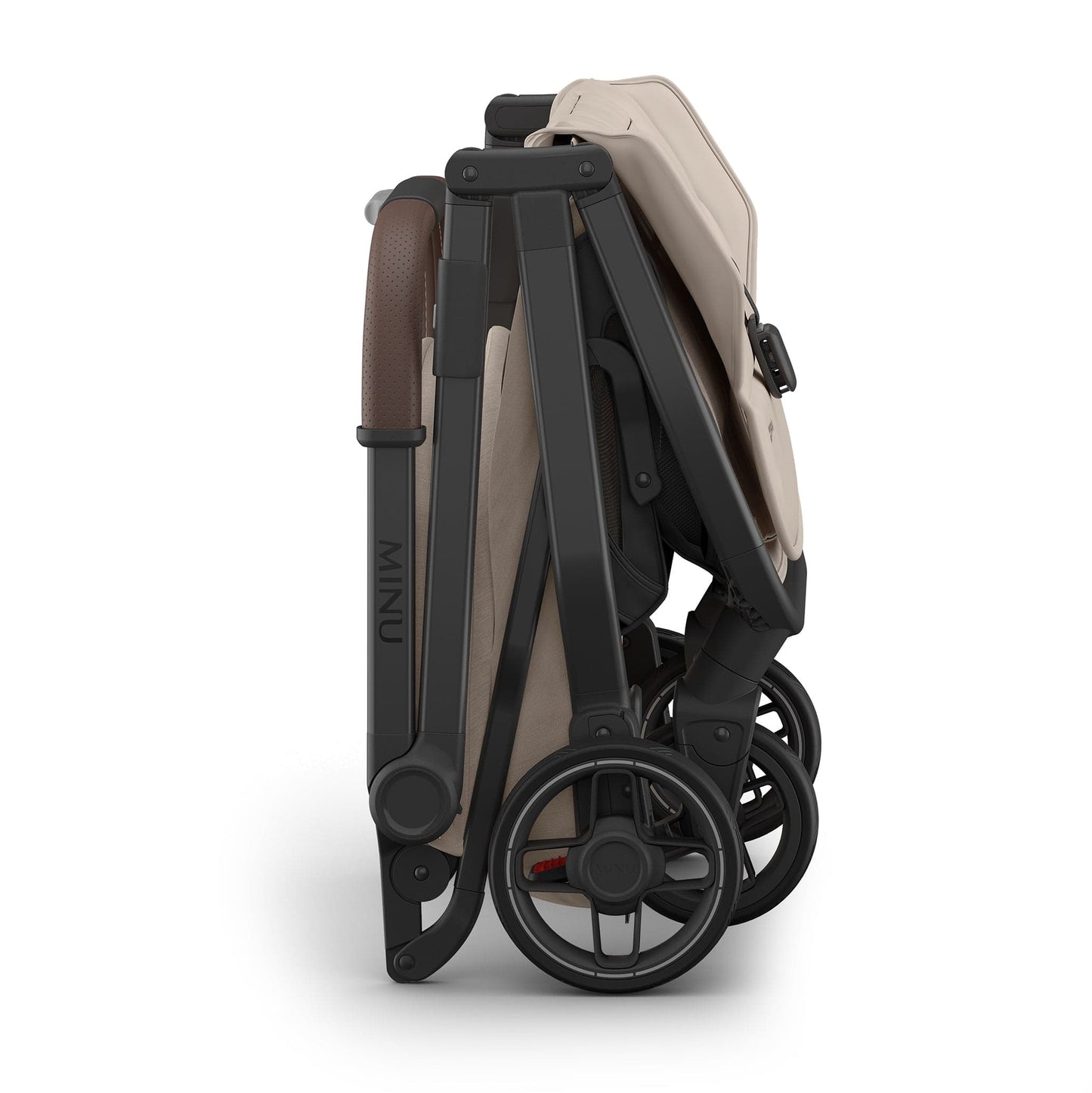 UPPAbaby Minu V3 Compact Stroller - Ada (Sandstone / Carbon Frame / Chestnut Leather) - 0803-MIN-NA-ADA