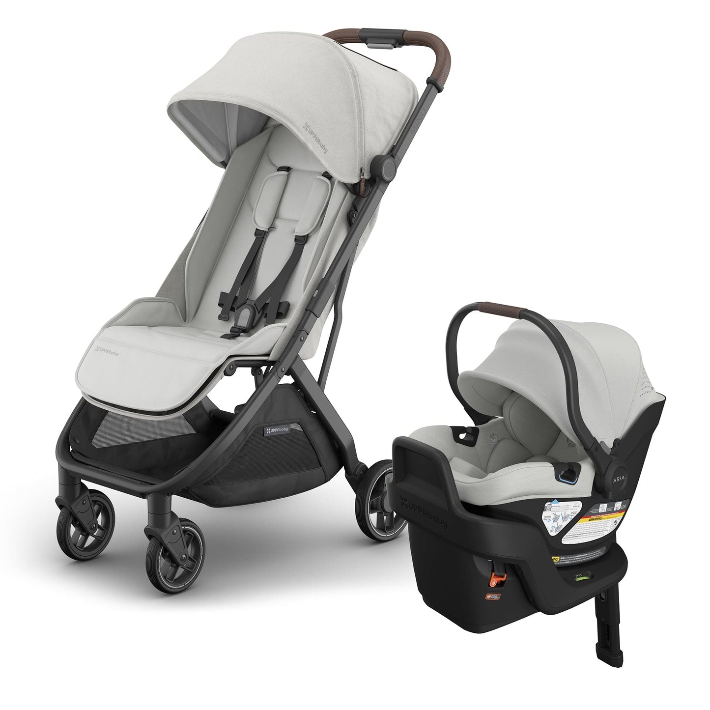 UPPAbaby Minu V3 Compact Stroller + Aria V2 Travel System Bundle - Savannah - TRVL-ARIA-V2-0803-MIN-NA-SAV