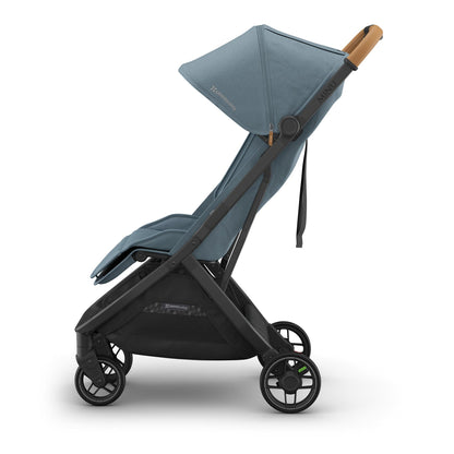 UPPAbaby Minu V3 Compact Stroller - Dillan (Stone Blue / Carbon Frame / Sand Leather) - 0803-MIN-NA-DIL