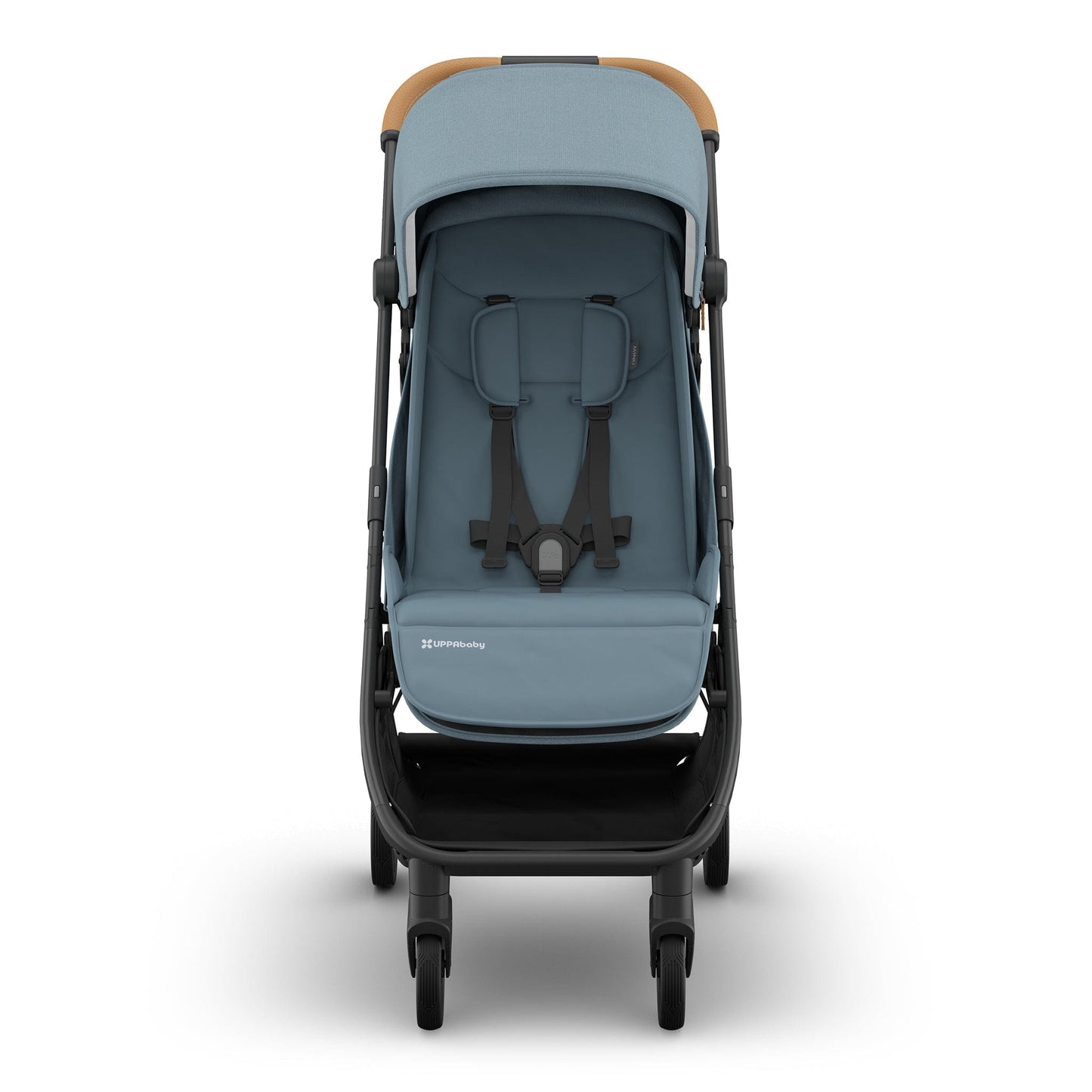 UPPAbaby Minu V3 Compact Stroller - Dillan (Stone Blue / Carbon Frame / Sand Leather) - 0803-MIN-NA-DIL