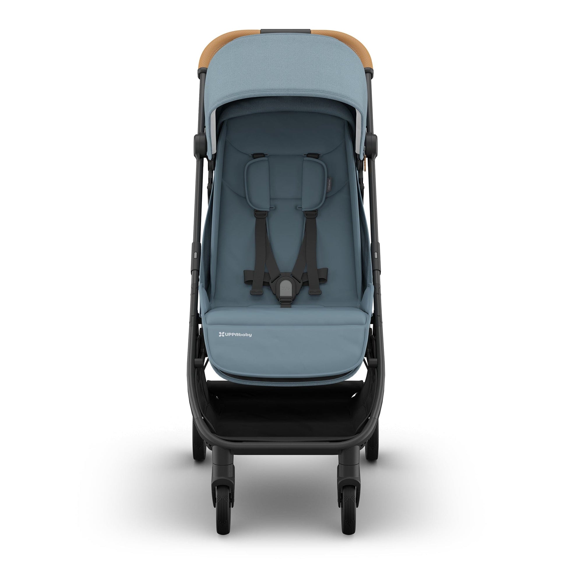 UPPAbaby Minu V3 Compact Stroller - Dillan (Stone Blue / Carbon Frame / Sand Leather) - 0803-MIN-NA-DIL