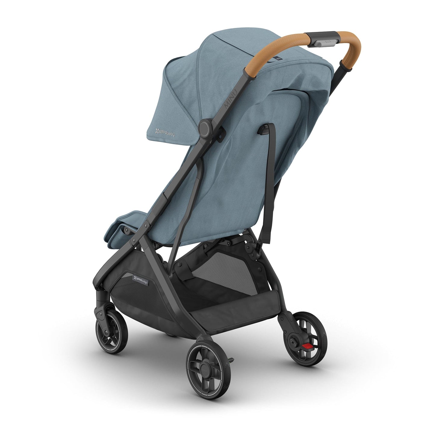 UPPAbaby Minu V3 Compact Stroller - Dillan (Stone Blue / Carbon Frame / Sand Leather) - 0803-MIN-NA-DIL