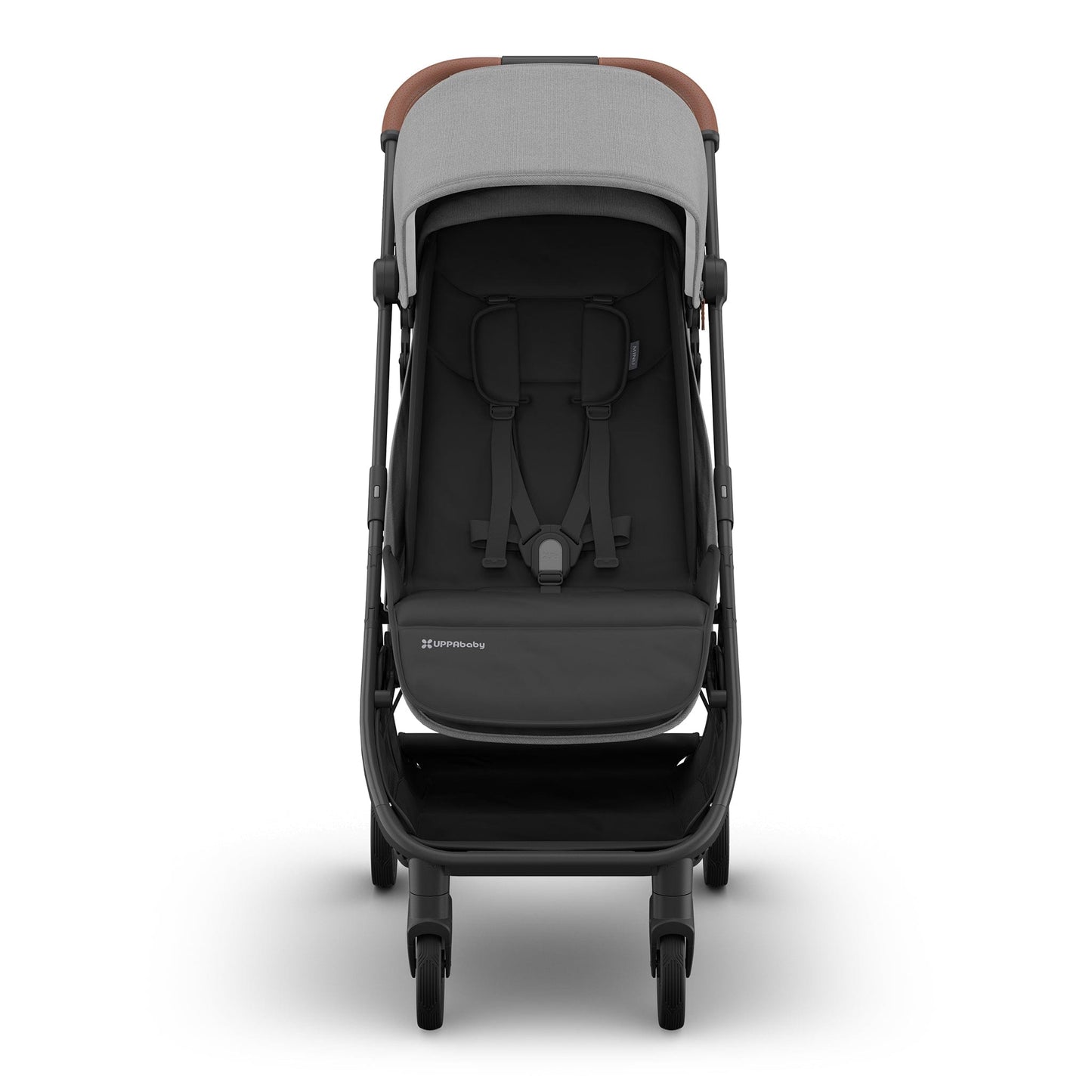 UPPAbaby Minu V3 Compact Stroller - Greyson (Charcoal Melange / Carbon Frame / Saddle Leather) - 0803-MIN-NA-GRY