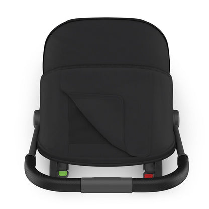 UPPAbaby Minu V3 Compact Stroller - James (Black / Carbon Frame / Black Leather) - 0803-MIN-NA-JMS