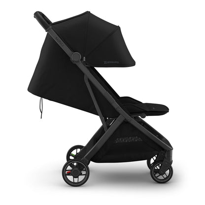 UPPAbaby Minu V3 Compact Stroller - James (Black / Carbon Frame / Black Leather) - 0803-MIN-NA-JMS