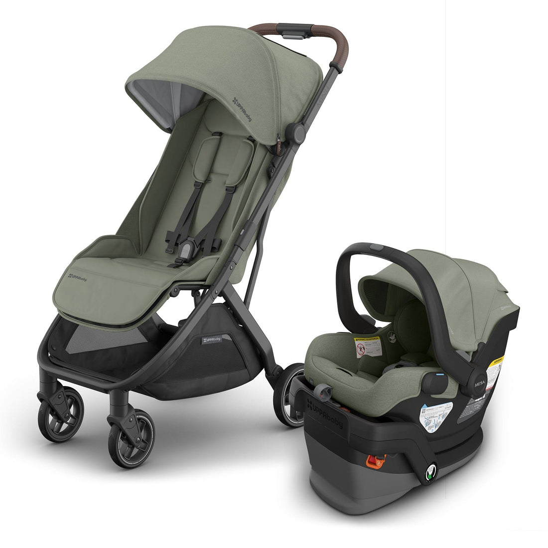 UPPAbaby Minu V3 Compact Stroller + Mesa V3 Travel System Bundle - Evelyn - TRVL-MESA-V3-0803-MIN-NA-EVE