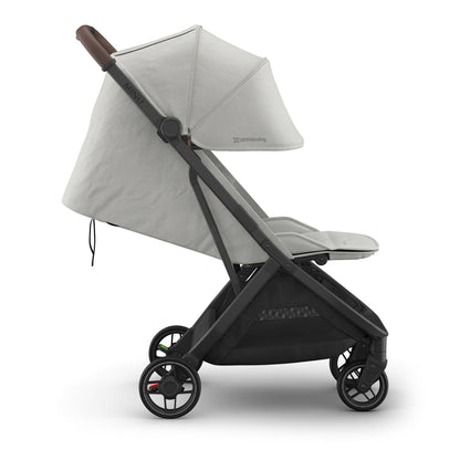 UPPAbaby Minu V3 Compact Stroller - Savannah (Pearl Gray Melange / Carbon Frame / Chestnut Leather) - 0803-MIN-NA-SAV